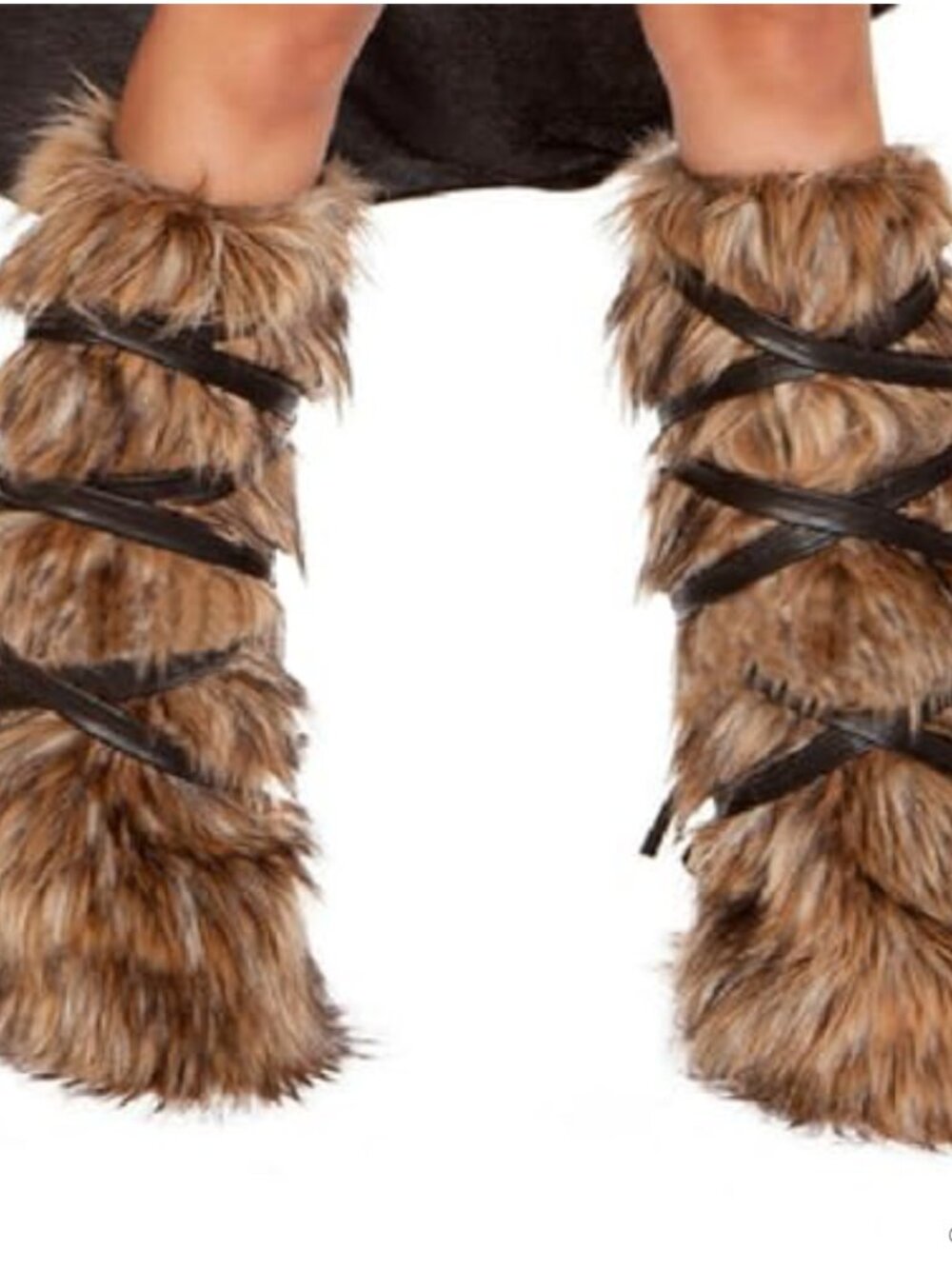 Fuzzy Faux Fur Leg Warmers Boot Cuffs One Size Cosplay Costume
